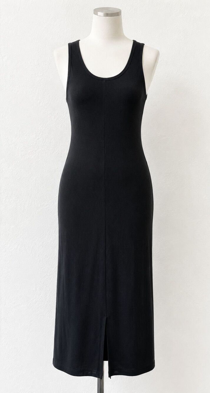 New Vuori Pose Scoop Neck Midi Tank Dress In Black Size M $178